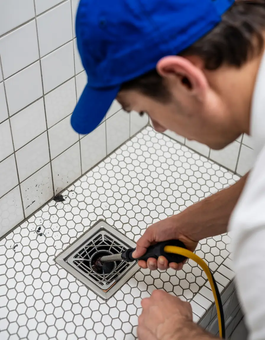 plumber unblocking drain